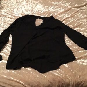 Women’s black see-through office shirt
